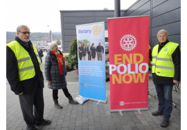 Klubben hadde 21.okt. 2016 innsamlingsaksjon for poliobekjempelse